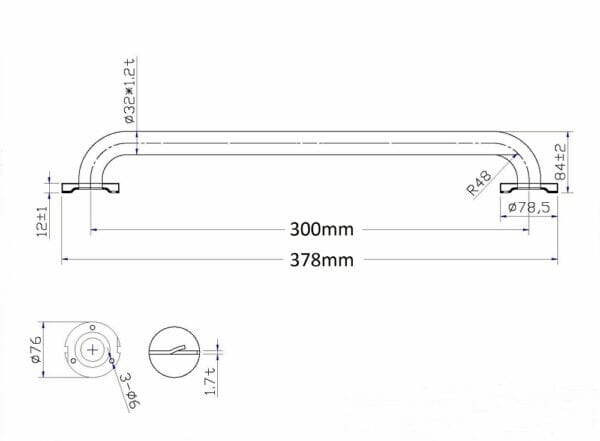 High quality stainless steel washroom bathroom handrail grab bar – Image 6