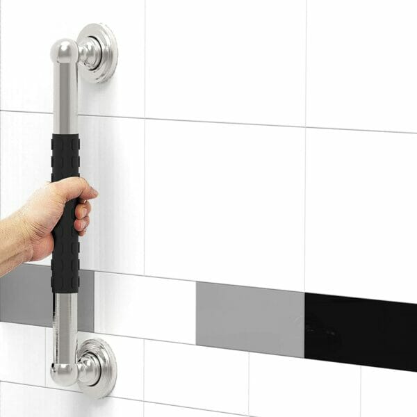 stainless steel anti-slip bathroom grab bar with plastic grab rail support - immagine 3
