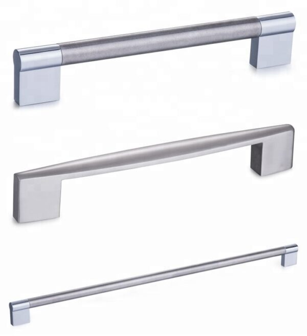 Maniglia per armadio da cucina in metallo moderno a forma di U con placcatura in zinco cromato