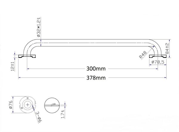 Stainless Steel Stair Grab Bar - Afbeelding 5