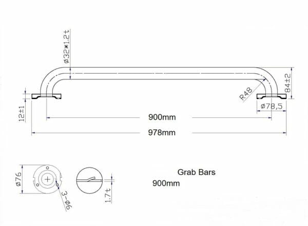 Mirror new pull stainless steel door handle bathroom grab bar handrails safety handrail for sale - Image 4