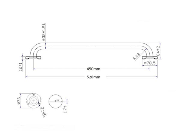 Bathroom stainless steel wall mounted grab bars rail grab bar for disabled - Image 6