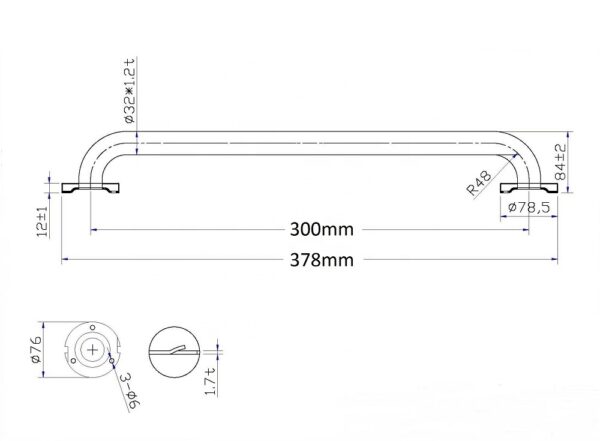 Customized color New design disabled people care safety toilet bathroom grab bar - Billede 6